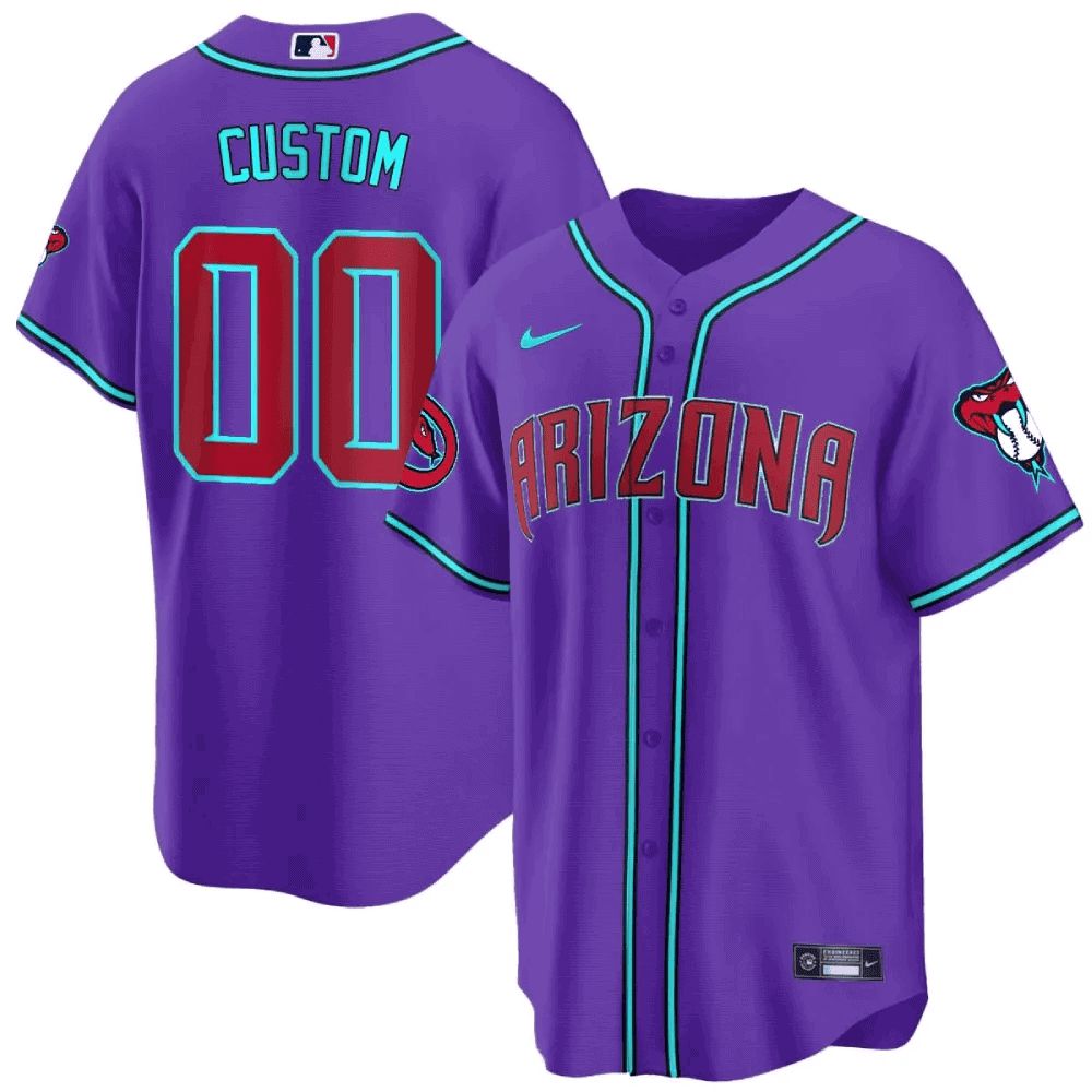 Men Arizona Diamondback Purple Nike 2024 Cool Base Custom MLB Jersey style 1->customized mlb jersey->Custom Jersey